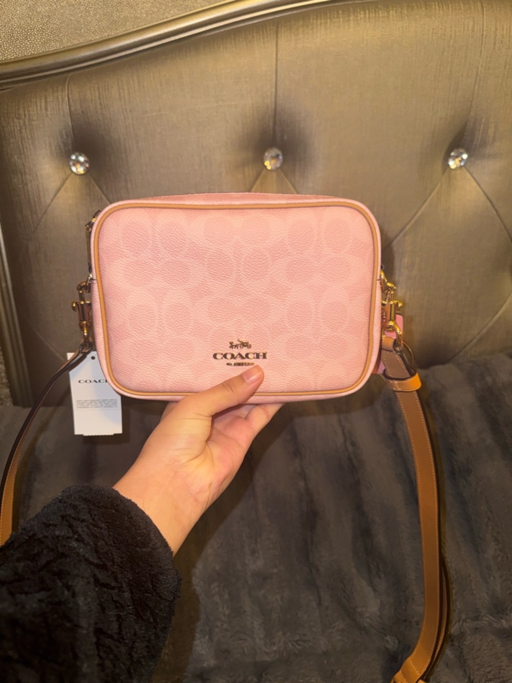 Coach powder pink Mini Carey Crossbody Bag / comes with crossbody strap only!